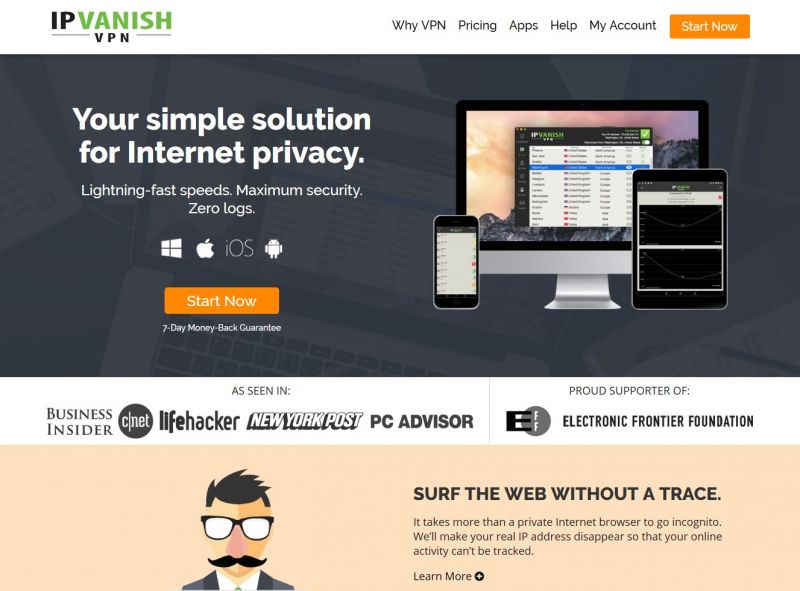 IPvanish.com Screenshot